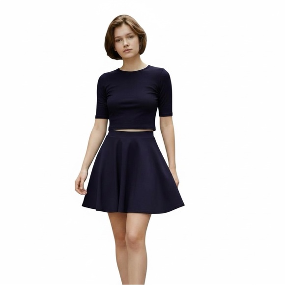 June & Ivy Dresses & Skirts - Chic Navy Skater Skirt
